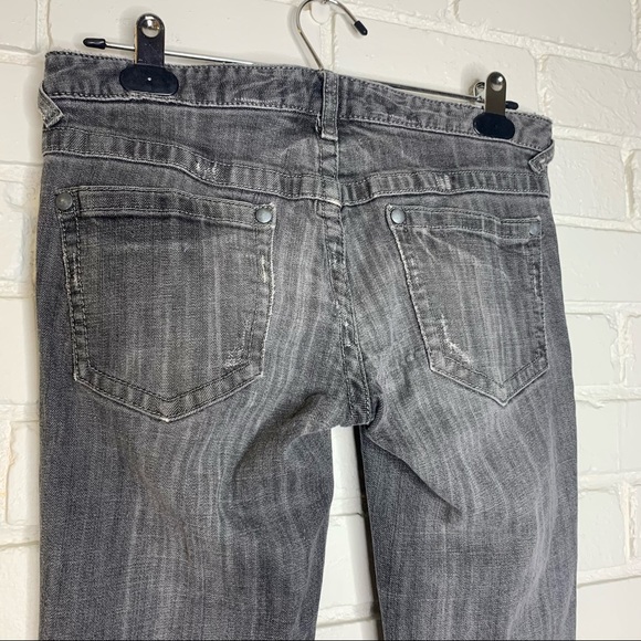 Free People Gray  Distressed Skinny Jeans Low Mid - Picture 3 of 11
